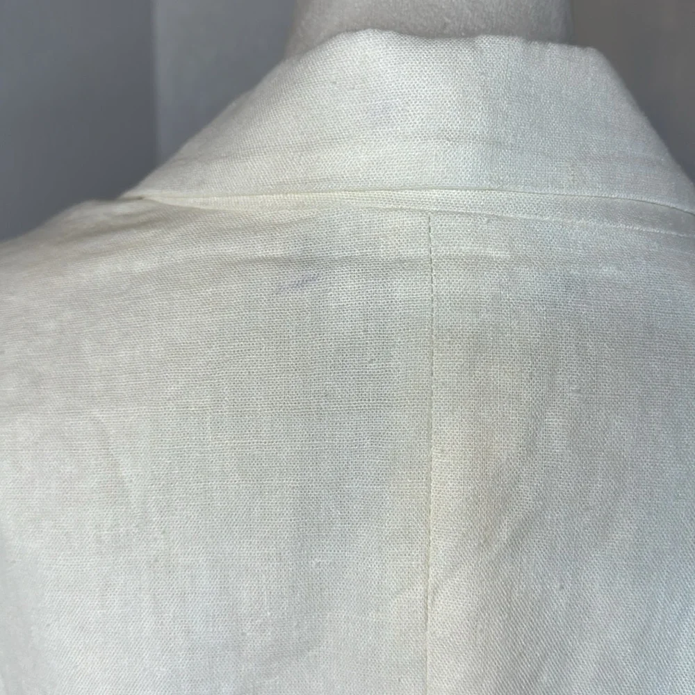 Who What Wear Ivory Double Breasted Linen Blazer Size Large NWOT - Picture 9 of 11